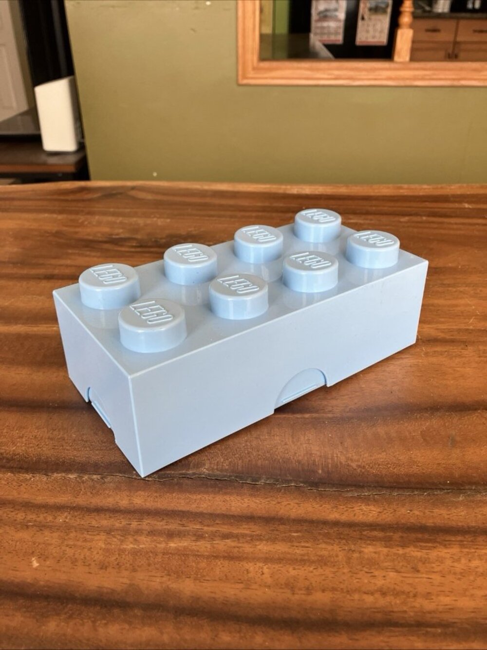 LEGO Light Blue 8 Knob Stackable Storage Brick Container Block (8” x 4” x 2.5”)